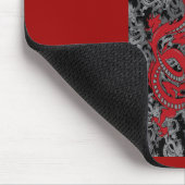 Ying Yang Red Dragons Muismat (Hoek)