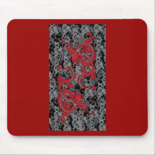 Ying Yang Red Dragons Muismat
