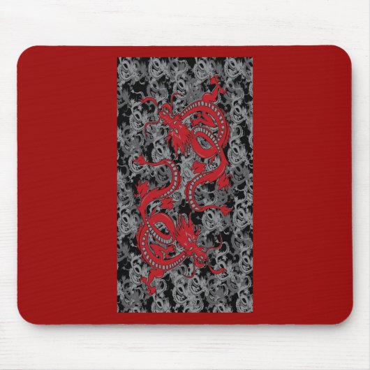 Ying Yang Red Dragons Muismat (Voorkant)