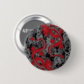 Ying Yang Red Dragons Ronde Button 5,7 Cm (Voorkant /achterkant)