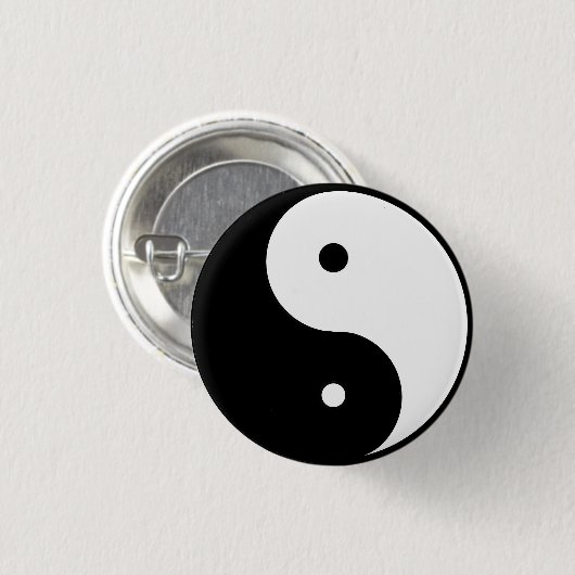 ying & Yang Ronde Button 3,2 Cm (Voorkant /achterkant)
