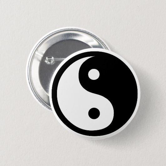 Ying Yang Ronde Button 5,7 Cm (Voorkant /achterkant)