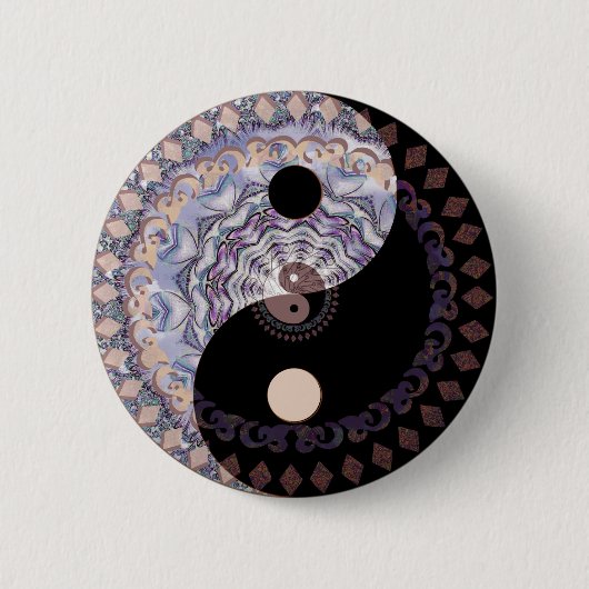 Ying Yang Ronde Button 5,7 Cm (Voorkant)