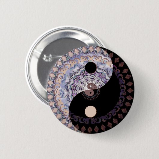 Ying Yang Ronde Button 5,7 Cm (Voorkant /achterkant)
