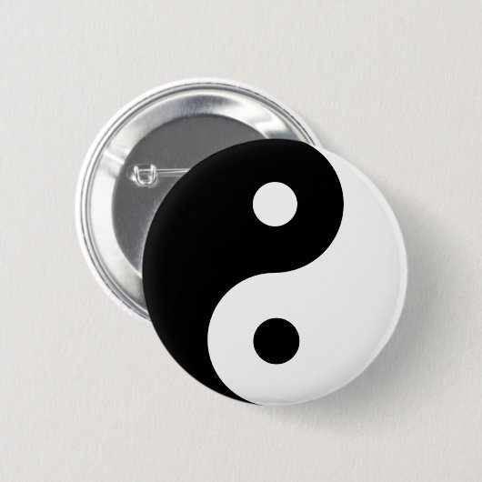 Ying Yang Ronde Button 5,7 Cm (Voorkant /achterkant)