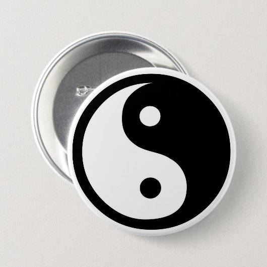 Ying Yang Ronde Button 7,6 Cm (Voorkant /achterkant)
