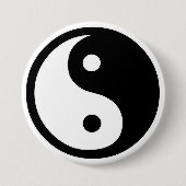 Ying Yang Ronde Button 7,6 Cm (Voorkant)