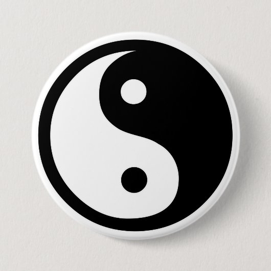Ying Yang Ronde Button 7,6 Cm (Voorkant)
