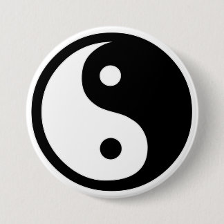 Ying Yang Ronde Button 7,6 Cm