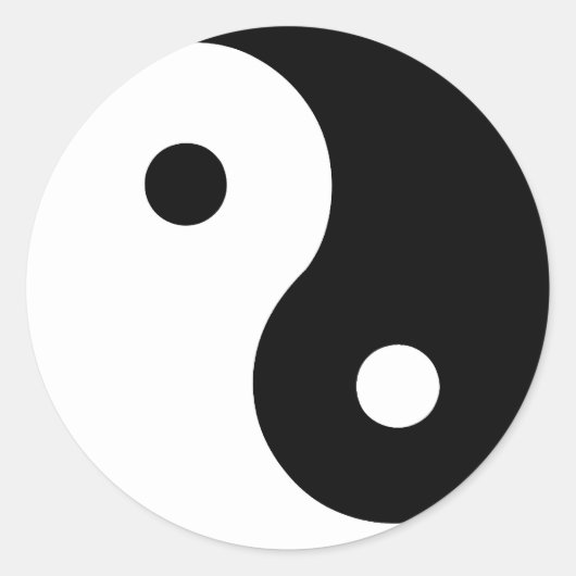 Ying Yang Ronde Sticker (Voorkant)