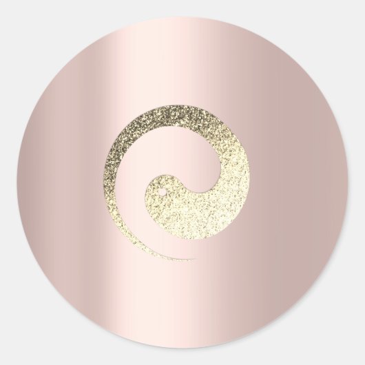Ying Yang Symbol Balance of Roos Gold Pace Spiritu Ronde Sticker (Voorkant)
