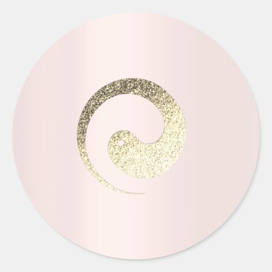 Ying Yang Symbol Balance of Roos Gold Pace Spiritu Ronde Sticker (Voorkant)