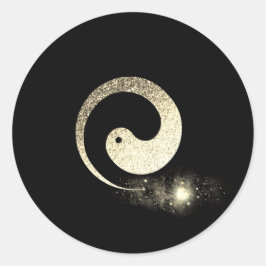 Ying Yang Symbool Evenwicht Hart Goud Pace Spiritu Ronde Sticker