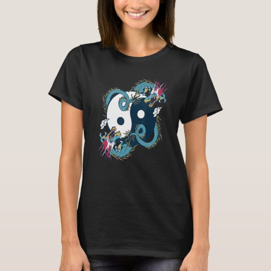 Ying Yang  Tai Chi Dragon Design for Meditation  T T-shirt (Voorkant)
