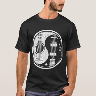 Ying Yang Tee Shirt Acoustic Guitar TShirt Rock st