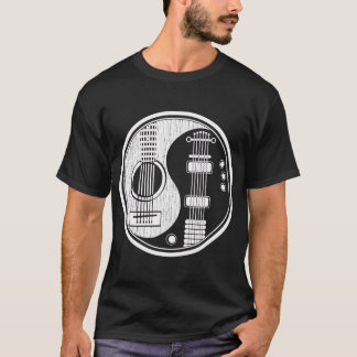 Ying Yang Tee Shirt Acoustic Guitar TShirt Rock st