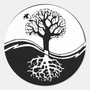 Ying Yang Trees Ronde Sticker