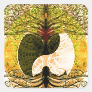 Ying Yang Vierkante Sticker