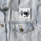 Ying Yang Wings Vierkante Button 5,1 Cm (In situ)