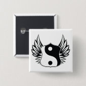 Ying Yang Wings Vierkante Button 5,1 Cm (Voorkant /achterkant)