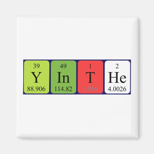 Yinthe periodieke table name magnet (Voorkant)
