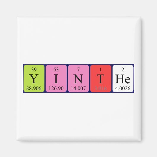 Yinthe periodieke table name magnet (Voorkant)