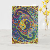 yinyang 2010 als wenskaart kaart (Gele Bloem)
