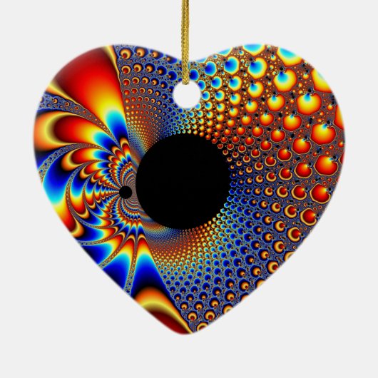 YinYang BigBang-kerstfractal Keramisch Ornament (Achterkant)