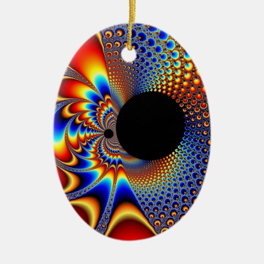 YinYang BigBang-kerstfractal Keramisch Ornament (Voorkant)
