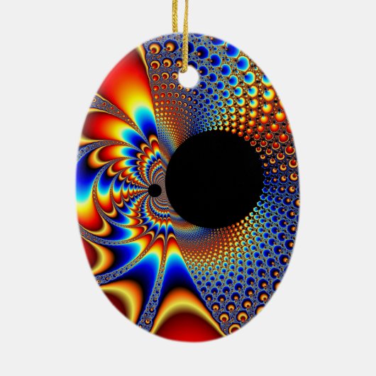 YinYang BigBang-kerstfractal Keramisch Ornament (Achterkant)