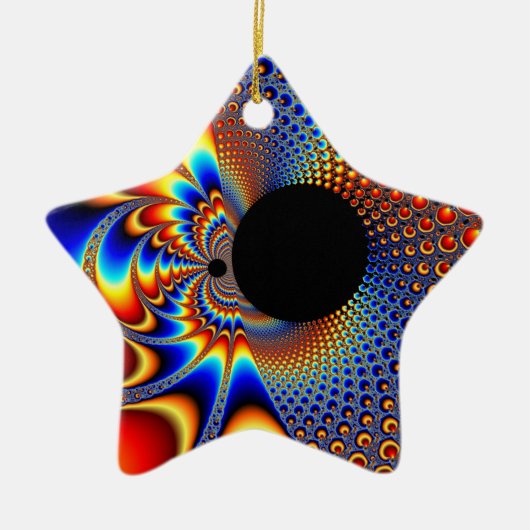 YinYang BigBang-kerstfractal Keramisch Ornament (Voorkant)