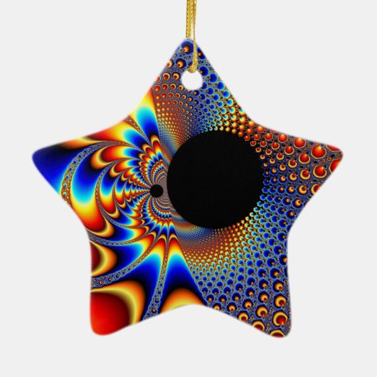 YinYang BigBang-kerstfractal Keramisch Ornament (Achterkant)