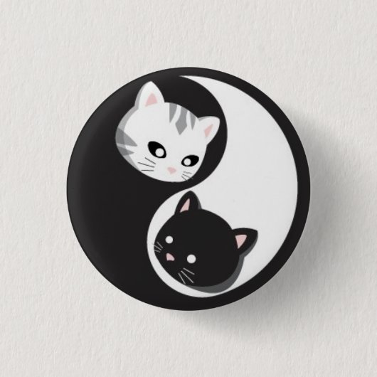 YinYang Buttonnen en Ninji Ronde Button 3,2 Cm (Voorkant)