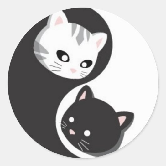 YinYang Buttonnen en Ninji Ronde Sticker (Voorkant)