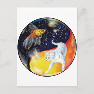 YinYang Fish and Cat - KleurenBriefkaart Briefkaart