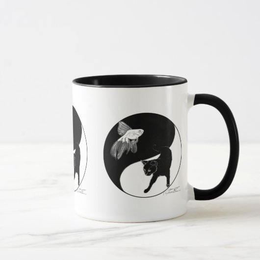 YinYang Fish and Cat - Mok met 3 afbeeldingen (Rechts)