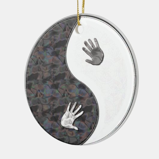 yinyang handen keramisch ornament (Links)