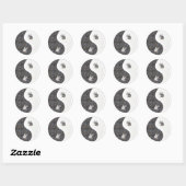 yinyang handen ronde sticker (Vel)