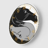 YinYang Horses Wall Clock Grote Klok (Hoek)