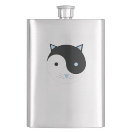 YinYang Kat in blauw Schattige Meditatie Yoga Ontw Flacon