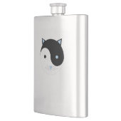 YinYang Kat in blauw Schattige Meditatie Yoga Ontw Flacon (Links)