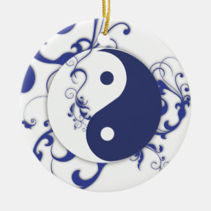 Yinyang met ornament van rollen