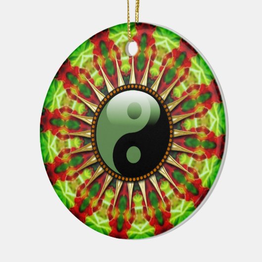 YinYang Mexican Sun flower Ceramic Ornament (Links)