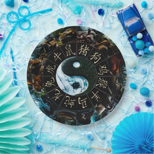 YinYang Paper Plate Papieren Bordje (Feest)