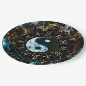 YinYang Paper Plate Papieren Bordje (Gekanteld)