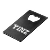 Yinz Creditkaart Flessenopener (Voorkant Gekanteld)