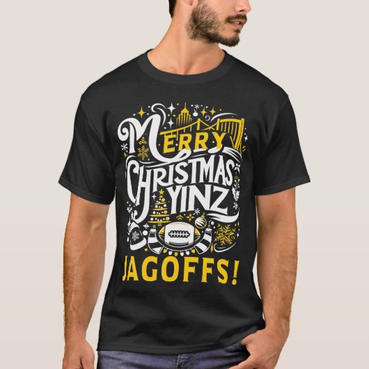 Yinz Jagoff Christmas Pittsburgh Gift T-shirt (Voorkant)