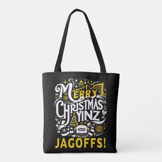 Yinz Jagoff Christmas Pittsburgh Gift Tote Bag (Achterkant)