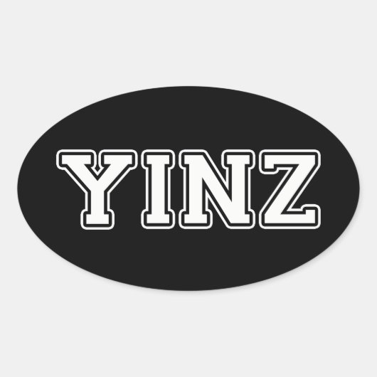 Yinz Ovale Sticker (Voorkant)