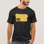 Yinz Pittsburgh Pennsylvania Home State Shape Dist T-shirt (Voorkant)